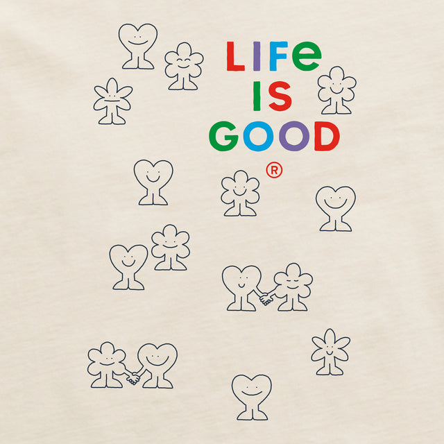 Product image for "Women's Smiling Hearts and Flowers Short Sleeve Crusher Boxy Tee" ||167071_2