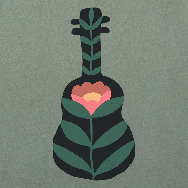 Product image for "Women's Western Flower Guitar Short Sleeve Crusher Tee" ||168025_2