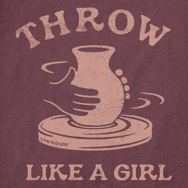 Product image for "Women's Throw Like a Girl Short Sleeve Crusher Tee" ||171910_2