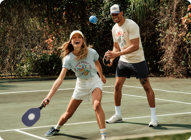 People playing pickleball